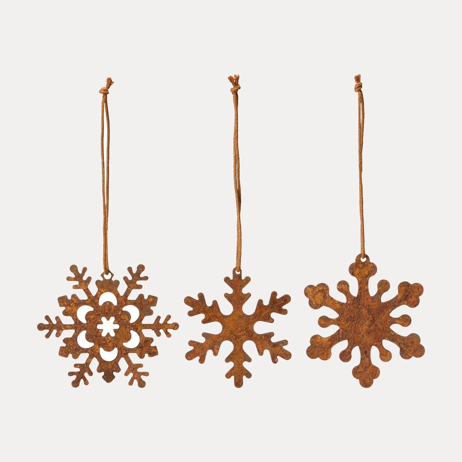 Dekoanhänger Schneeflocken 3er Set - Rost