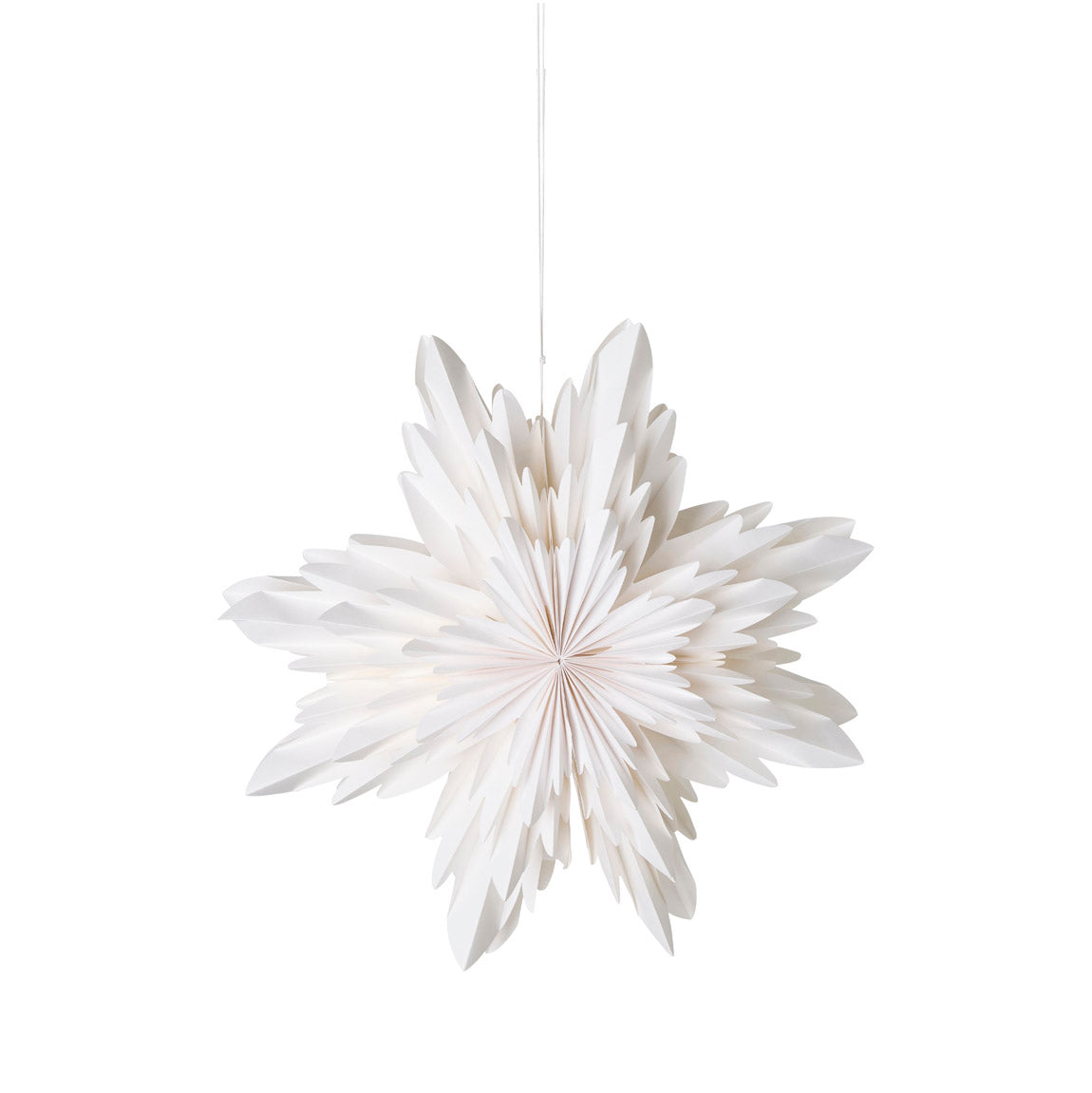 Papierstern Dazzle mit LED - weiß
