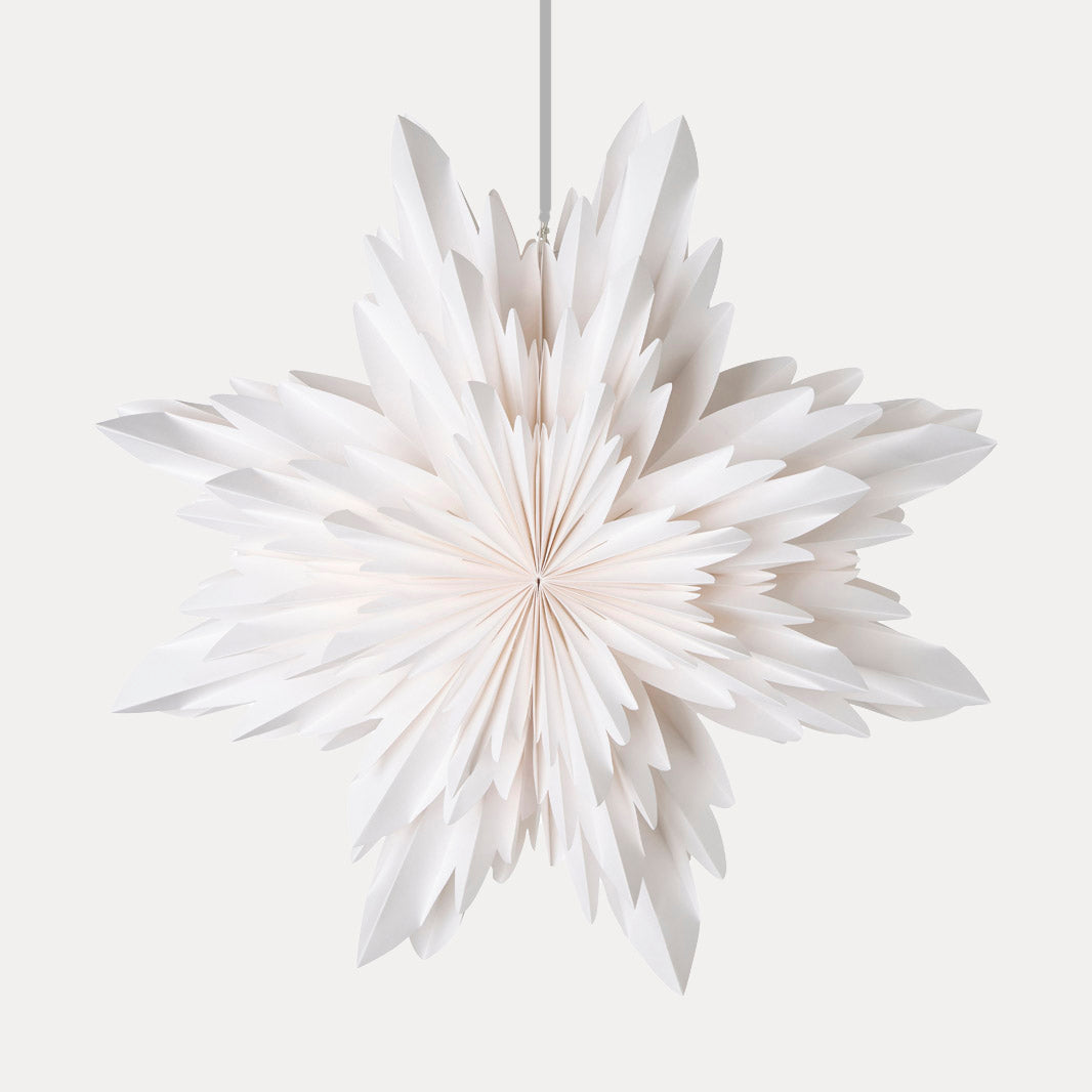 Papierstern Dazzle mit LED - weiß