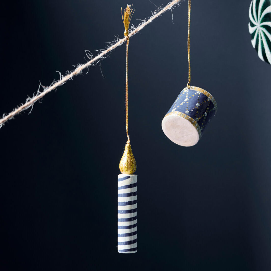 Weihnachtsanhänger Kerzen 3er Set - bunt