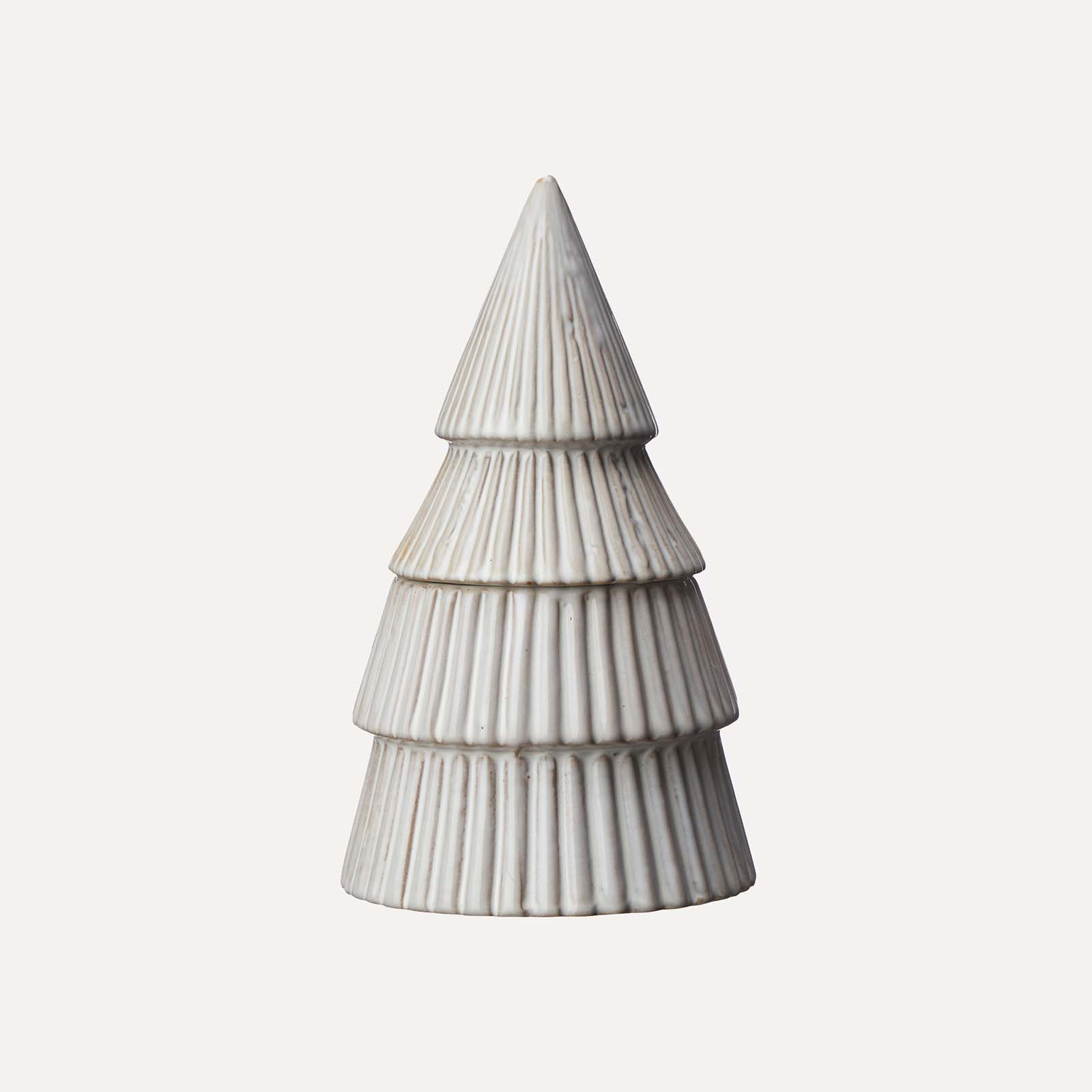 Kerze mit Deckel Tannenbaum L - natur