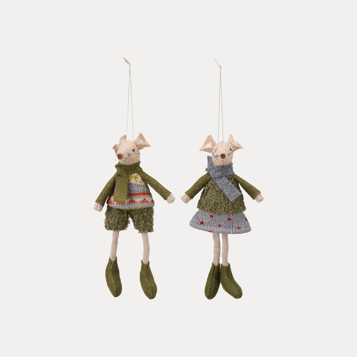 Filzanhänger Henry & Hilda - grün beige