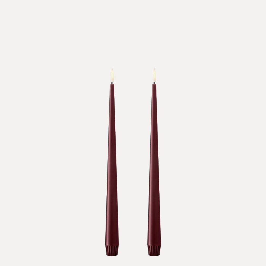 Ester & Erik LED Stabkerzen 2er Set - 44/2 deep wine