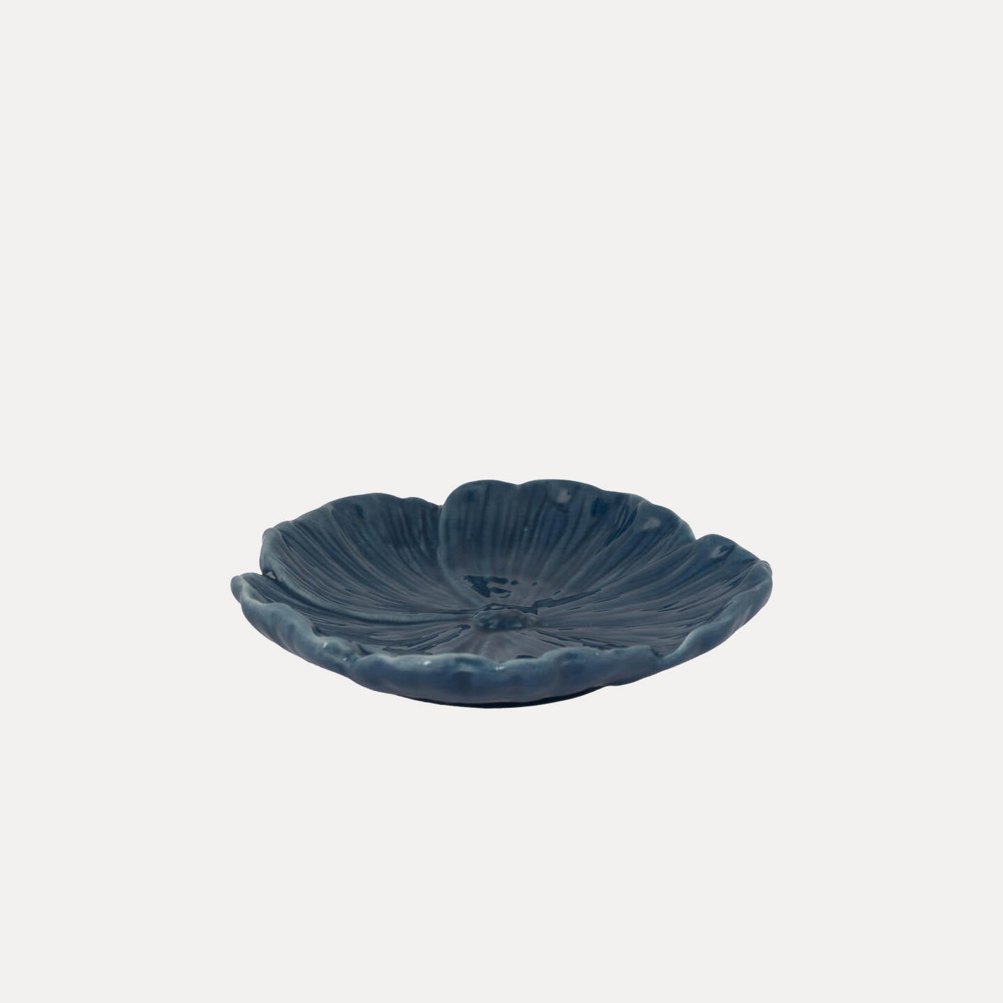 Teller Blomster - dunkelblau