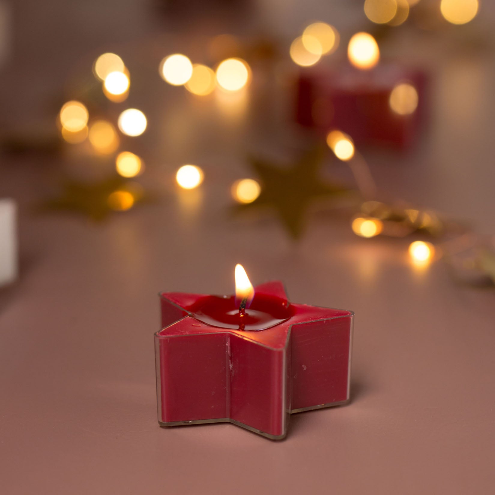 Teelichter Stern 5er Set - rot