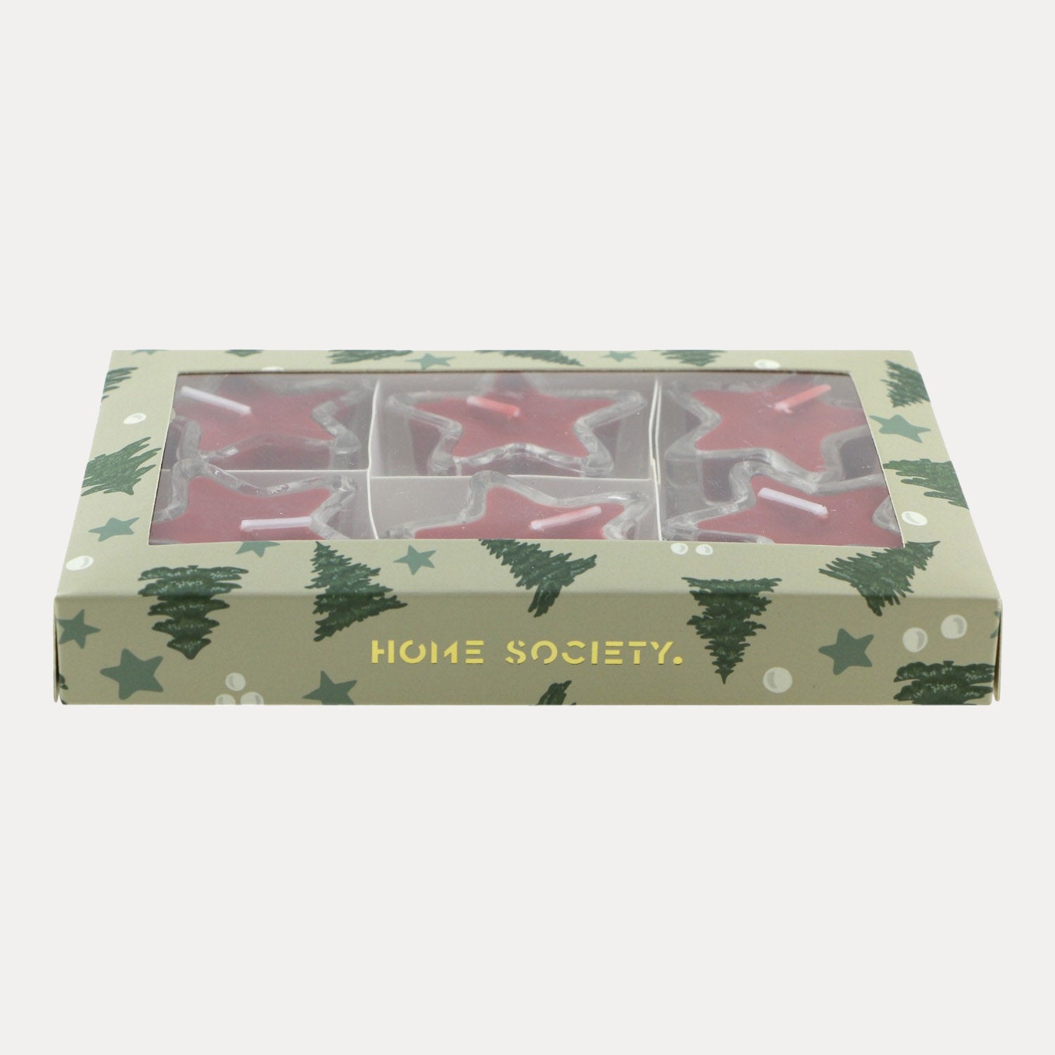 Teelichter Stern 6er Set - rot