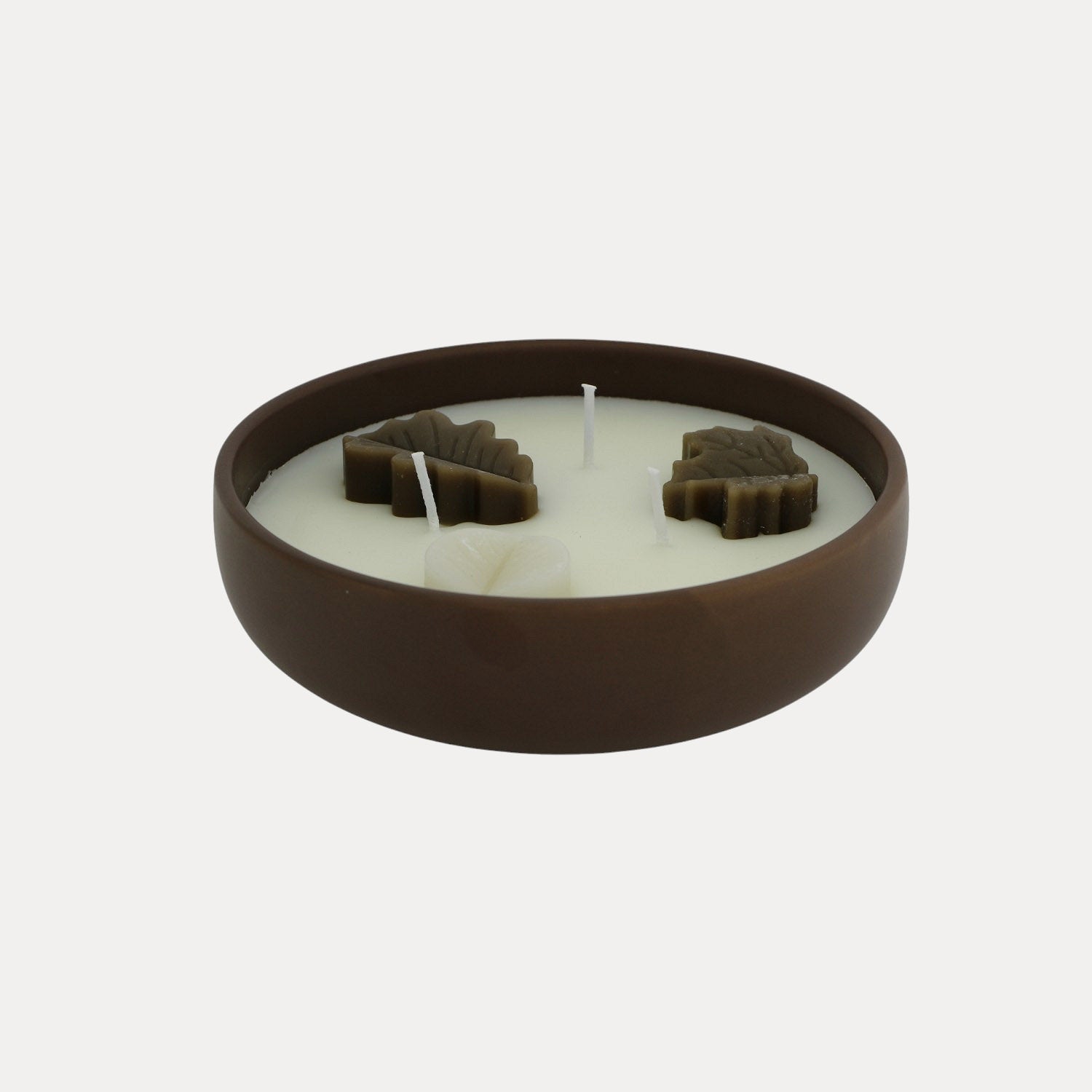 Kerzenschale Leaf - braun