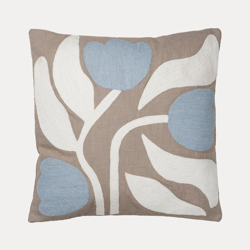 Kissenbezug Dora - Taupe Greige / Light Blue