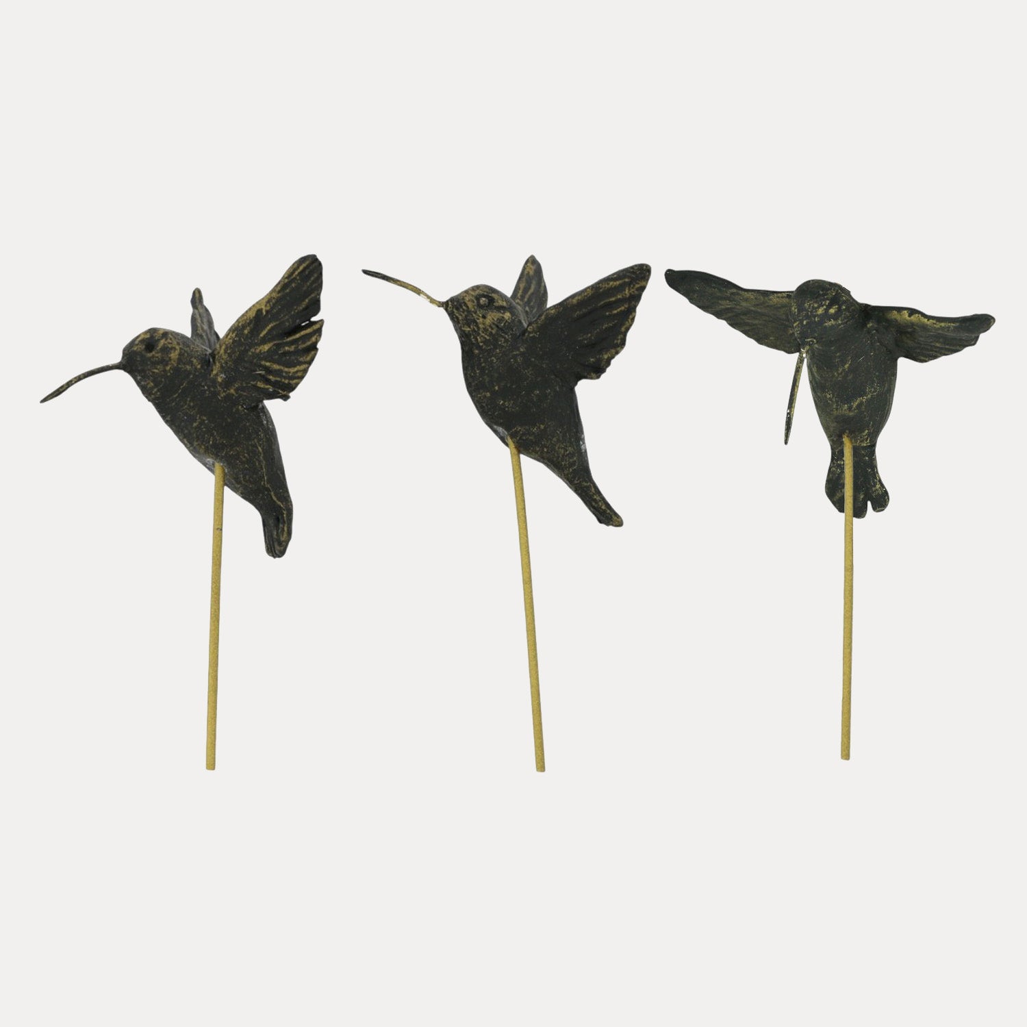 Stecker + Kolibri 3er Set - bronze schwarz