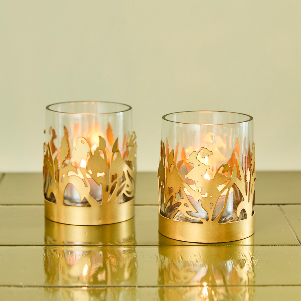 Windlicht Lilly 2er Set - gold