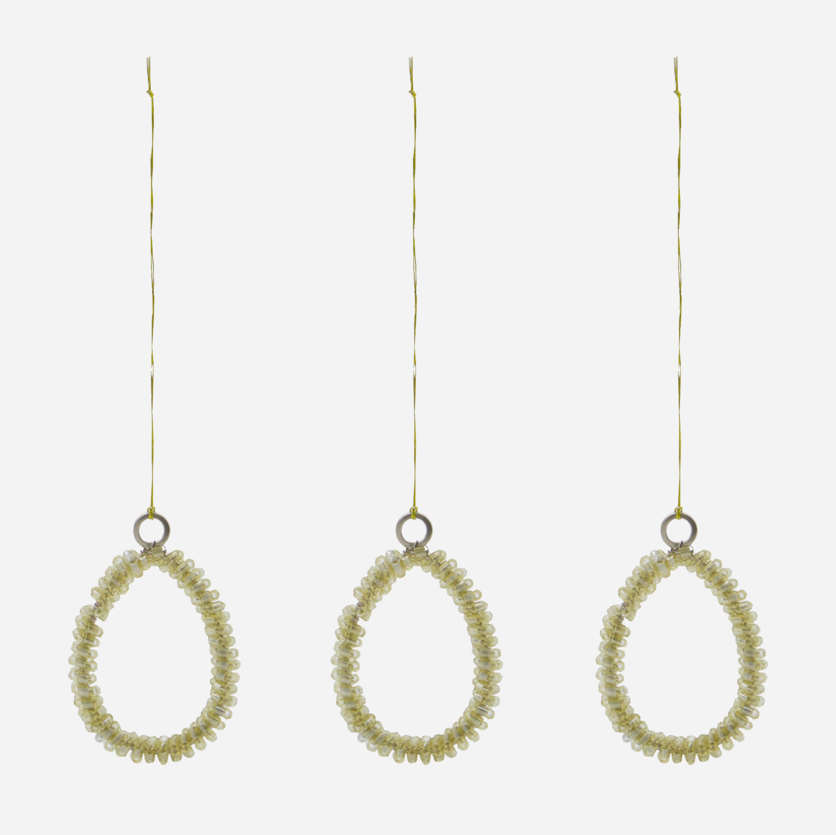 Osterschmuck Perlen 3er Set - champagner