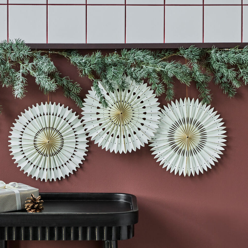 Papieranhänger Stelle 3er Set - cremeweiß