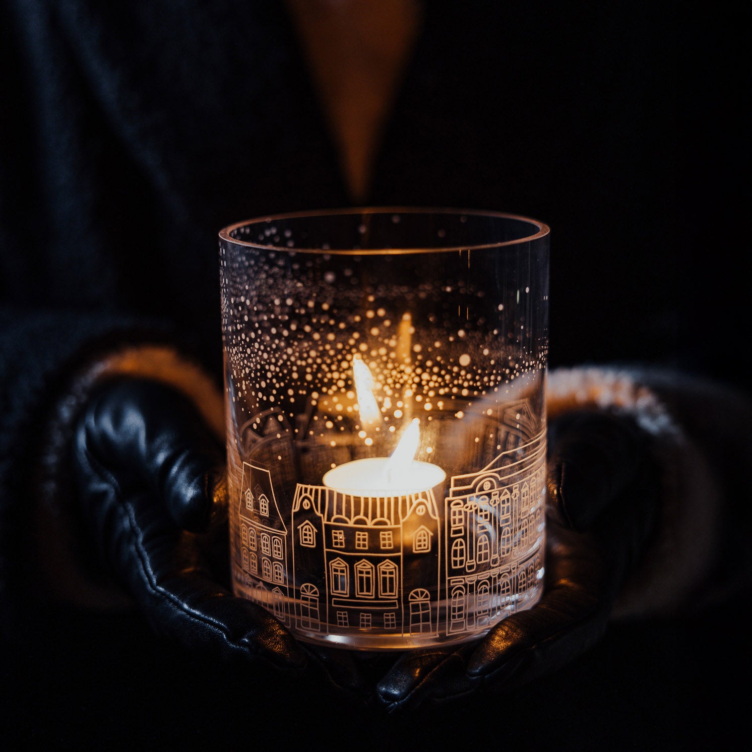 Windlicht Hus M aus Glas