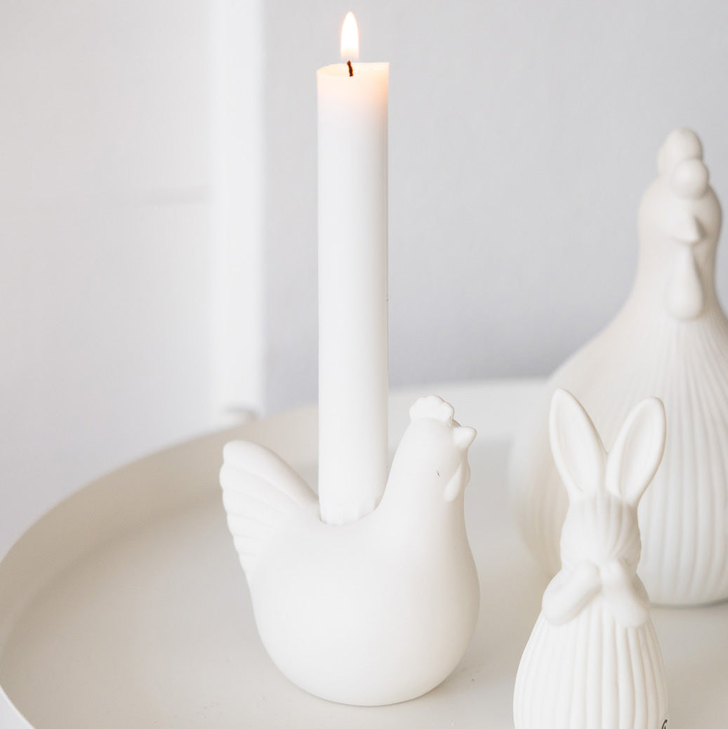 Kerzenhalter Huhn Agnes - weiß