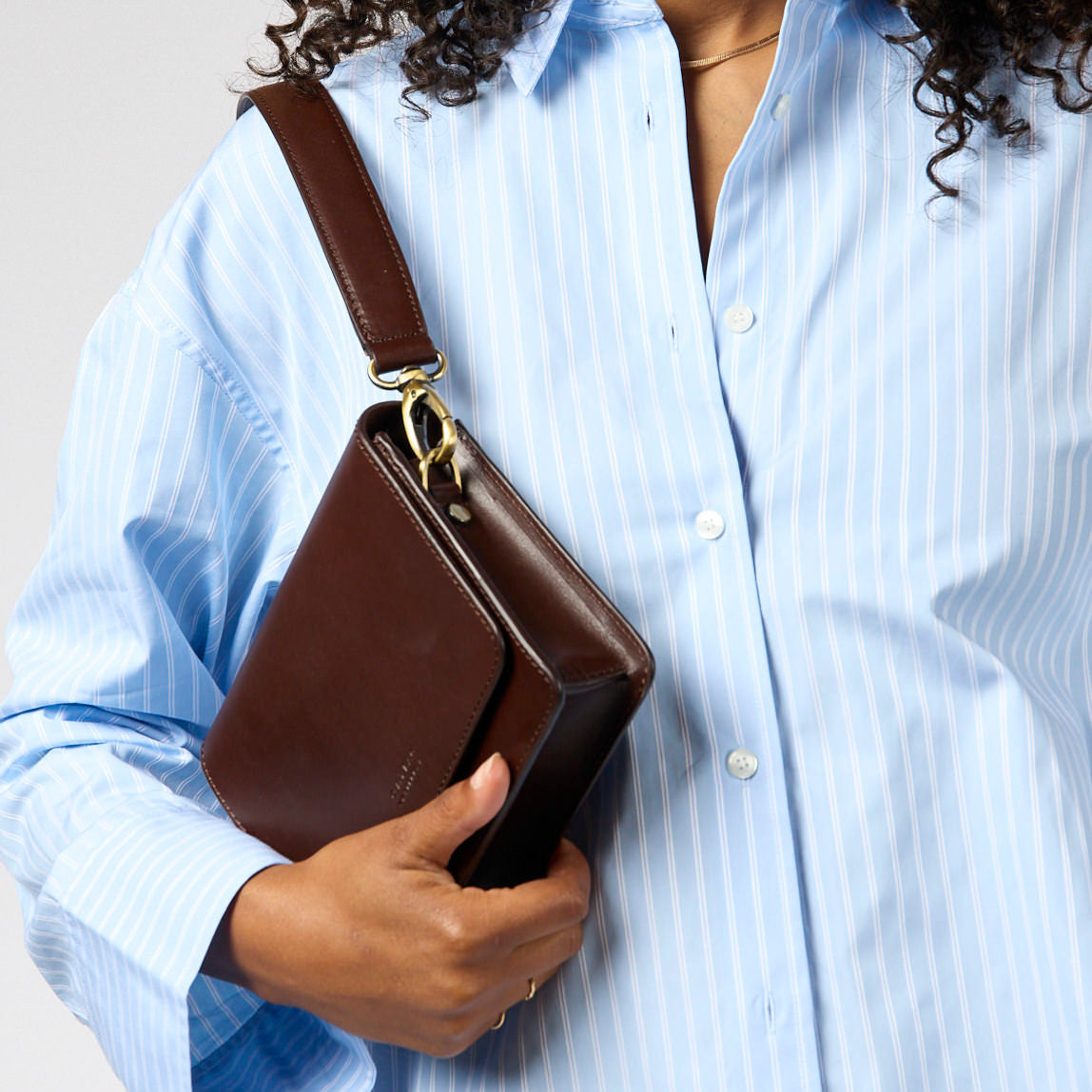 Audrey Mini Tasche - Leder Chocolate mit 2 Straps