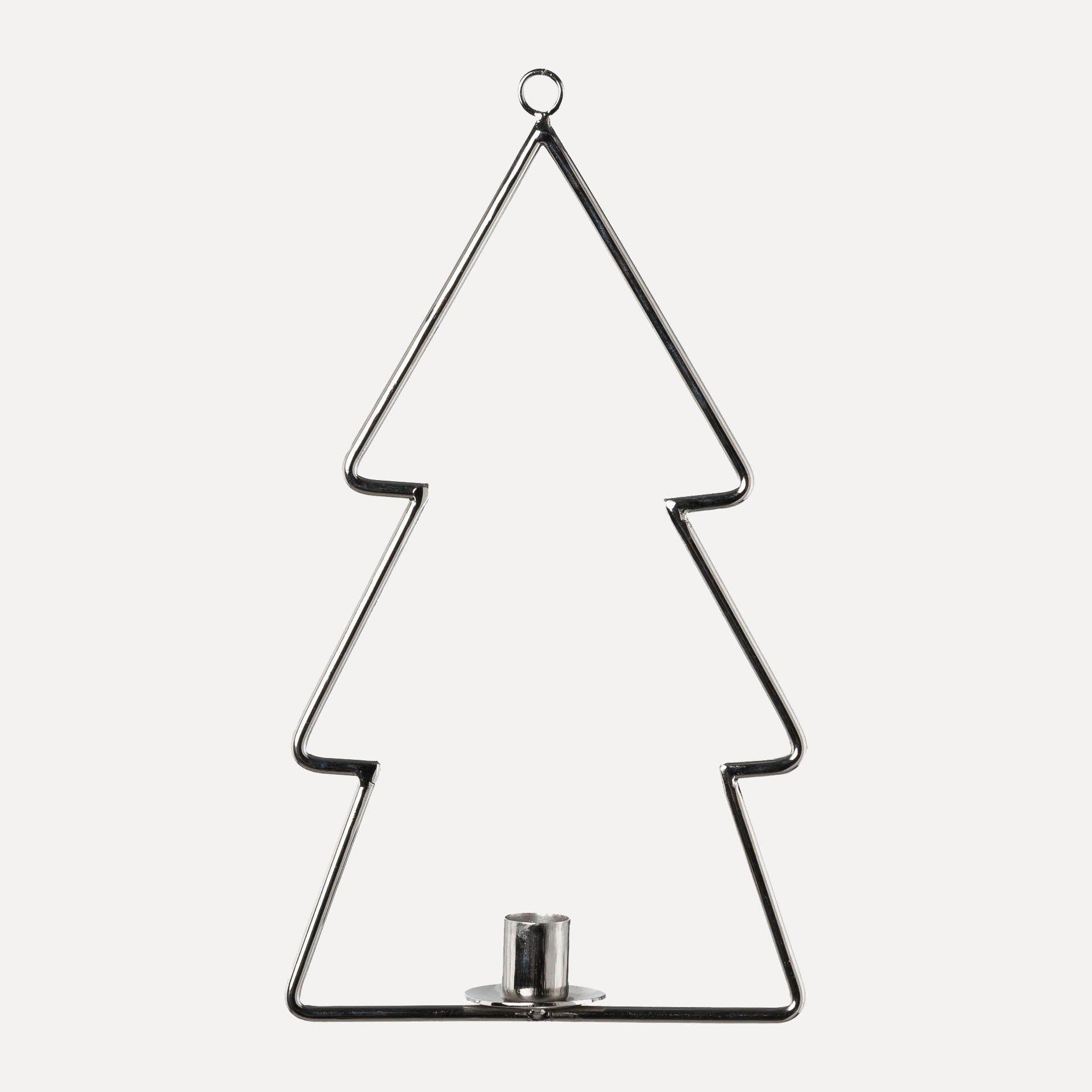Baum-Hänger mit Kerzenhalter - silber