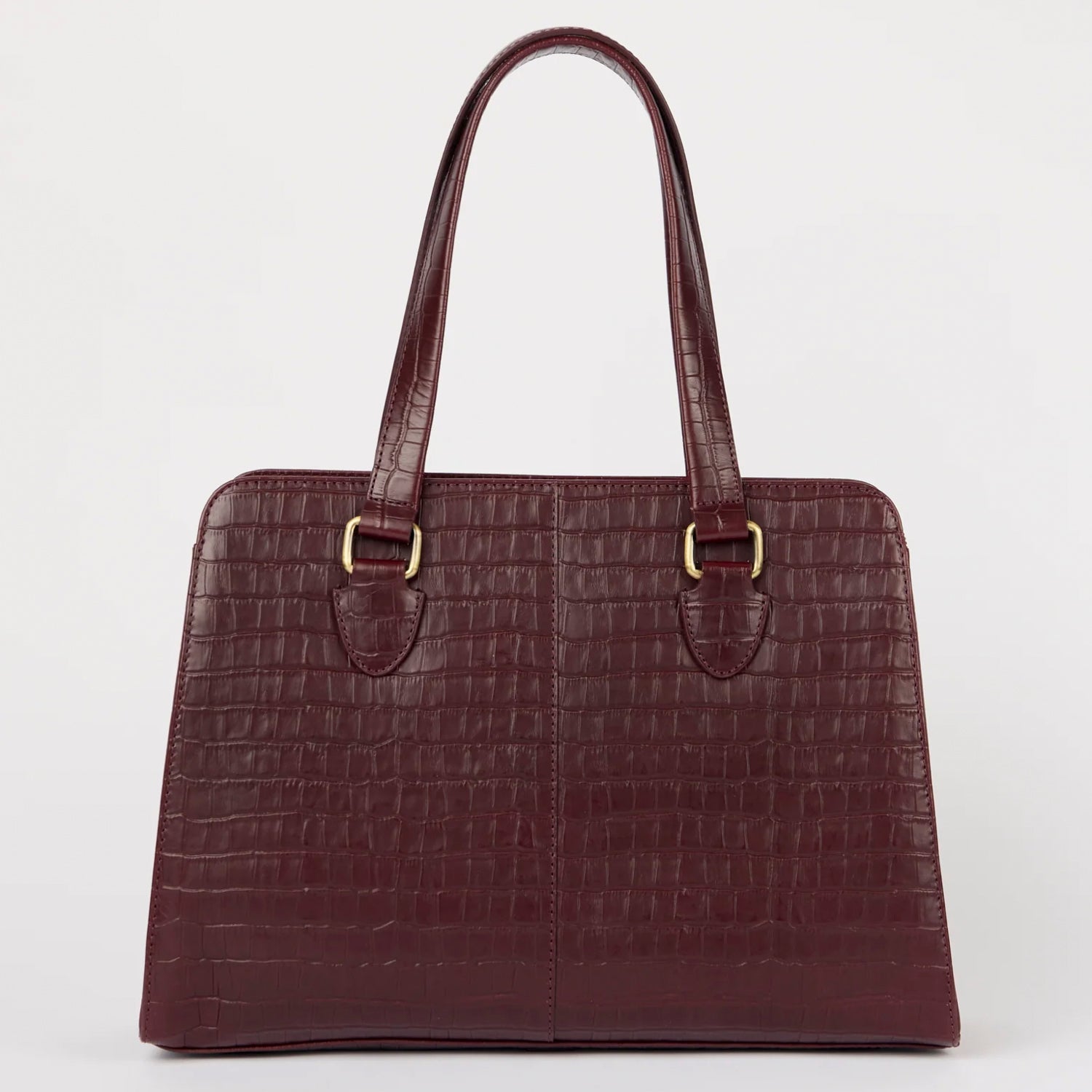 Blair Tasche - Leder Dark Cherry Croco Print mit 2 Straps