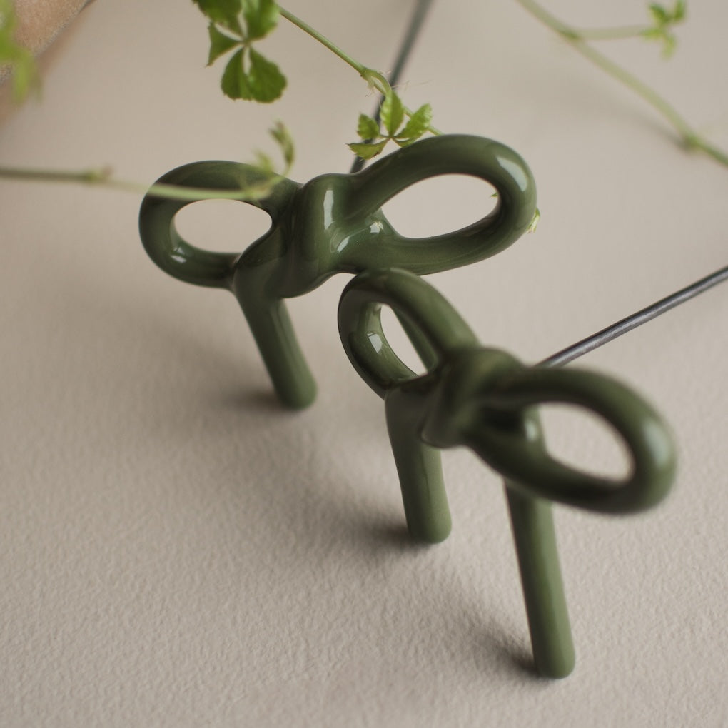 Blumendeko Bow - shiny green