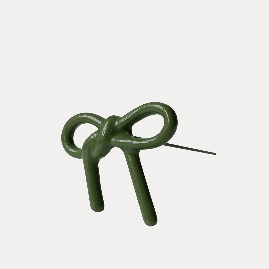 Blumendeko Bow - shiny green
