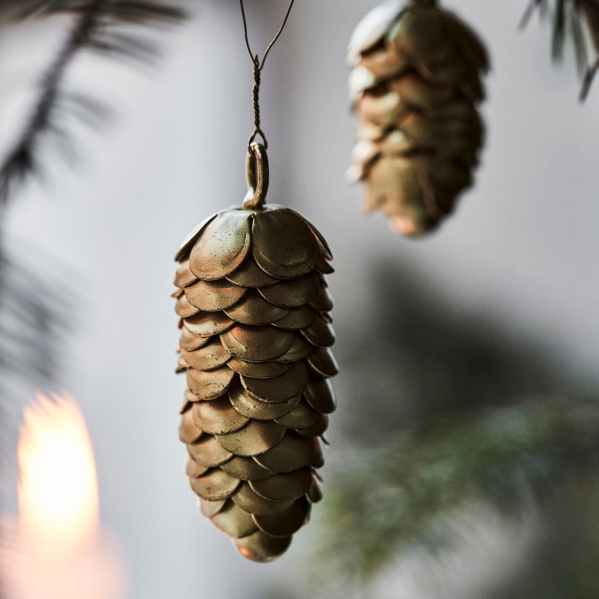 Dekoanhänger Cone 2er Set - gold
