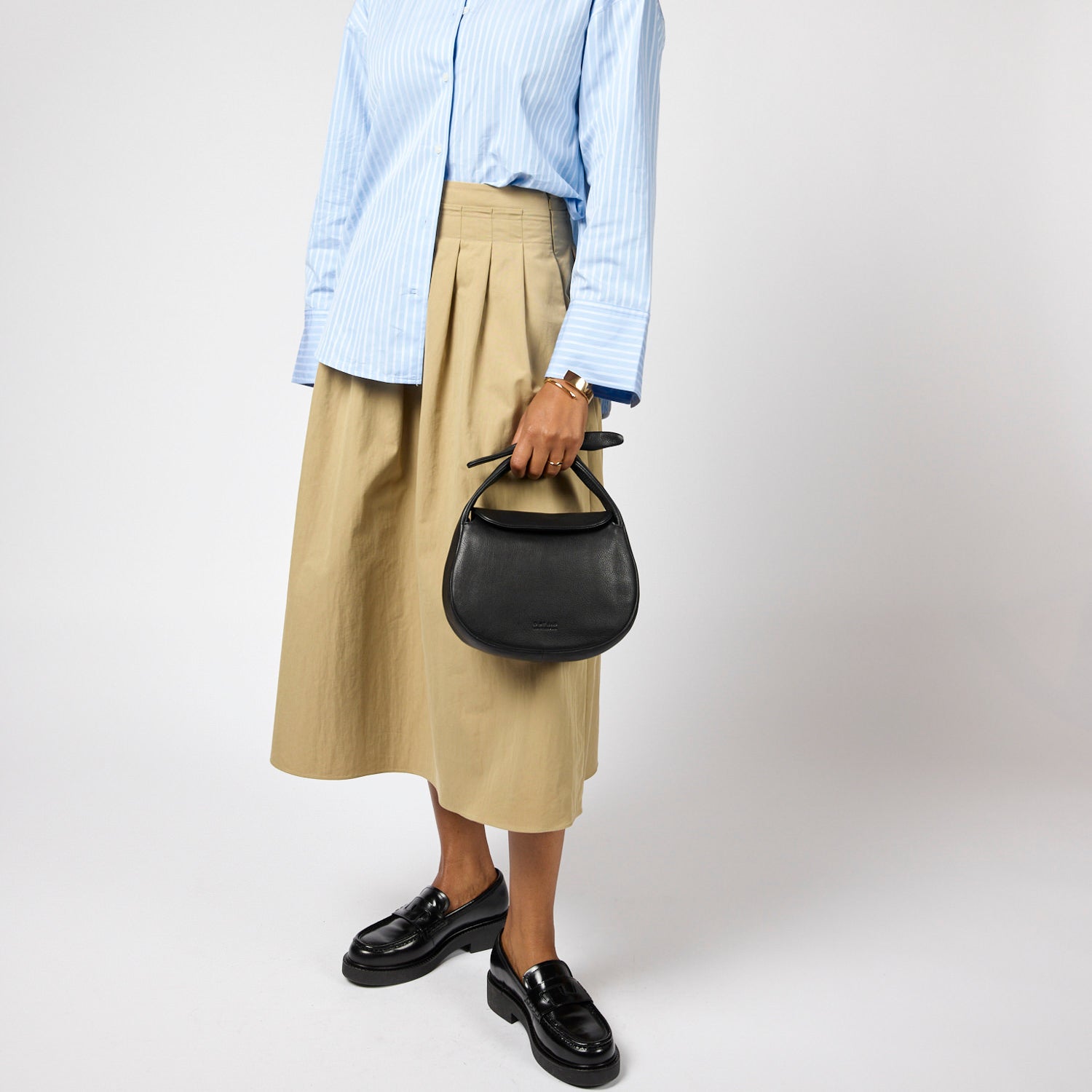 Coco Croissant Tasche - Leder Schwarz