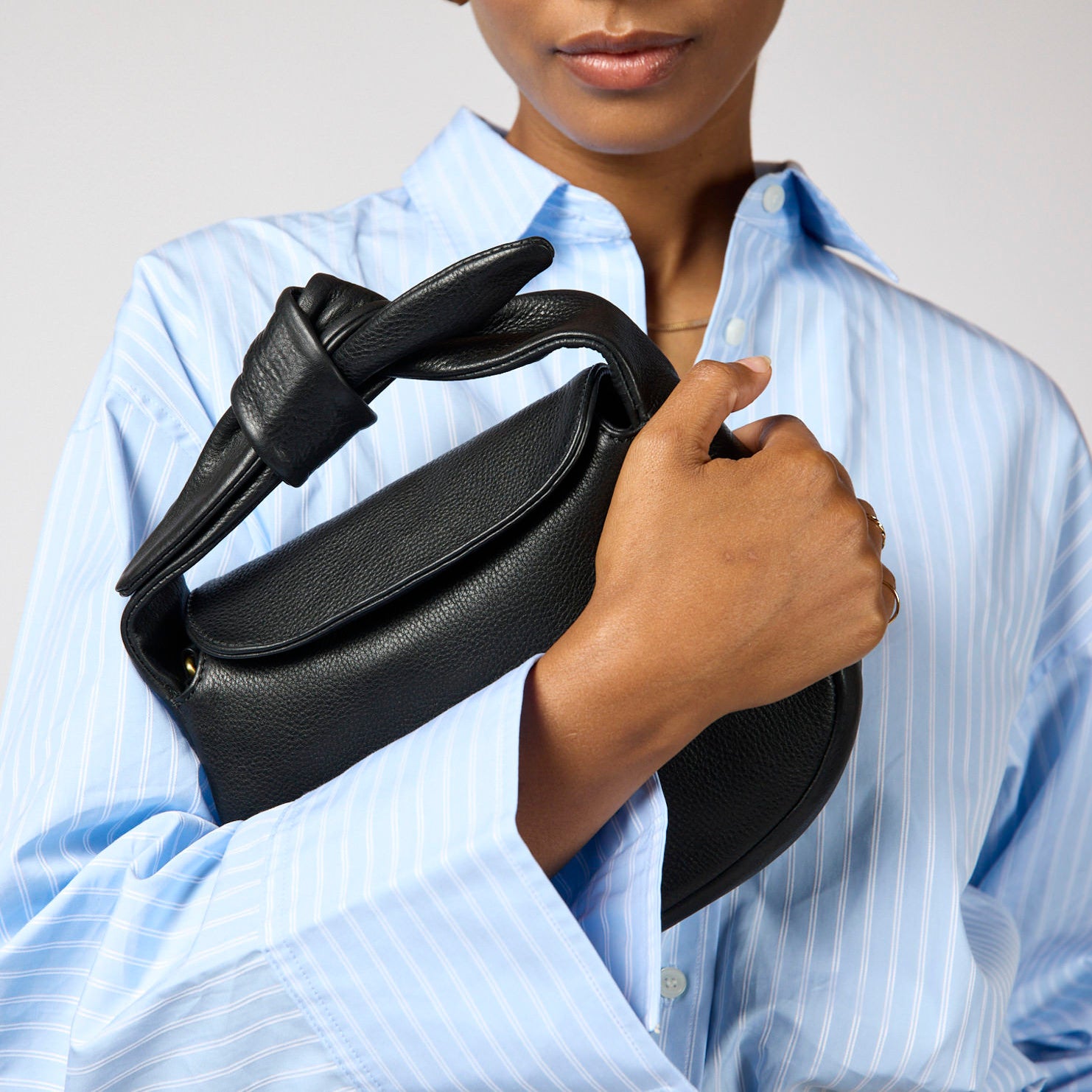 Coco Croissant Tasche - Leder Schwarz