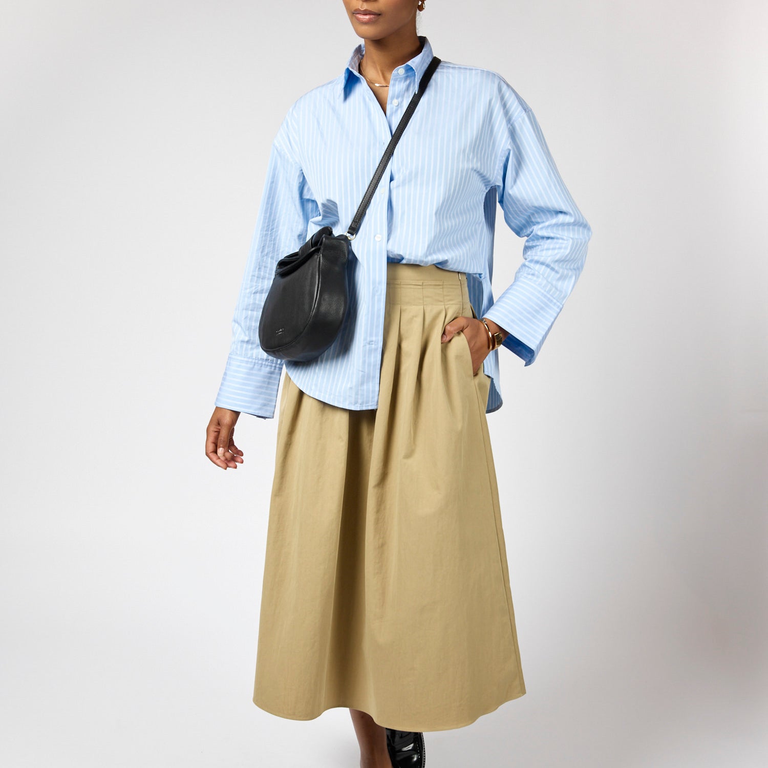 Coco Croissant Tasche - Leder Schwarz