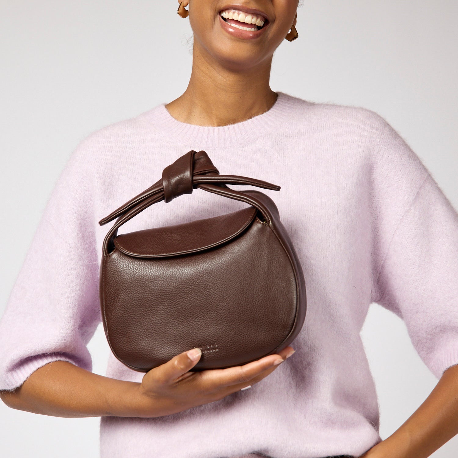 Coco Croissant Tasche - Leder Chocolate