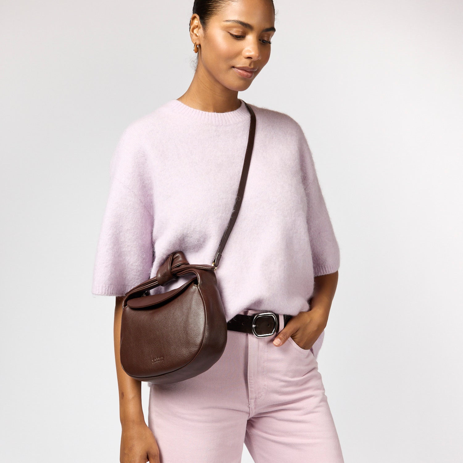 Coco Croissant Tasche - Leder Chocolate