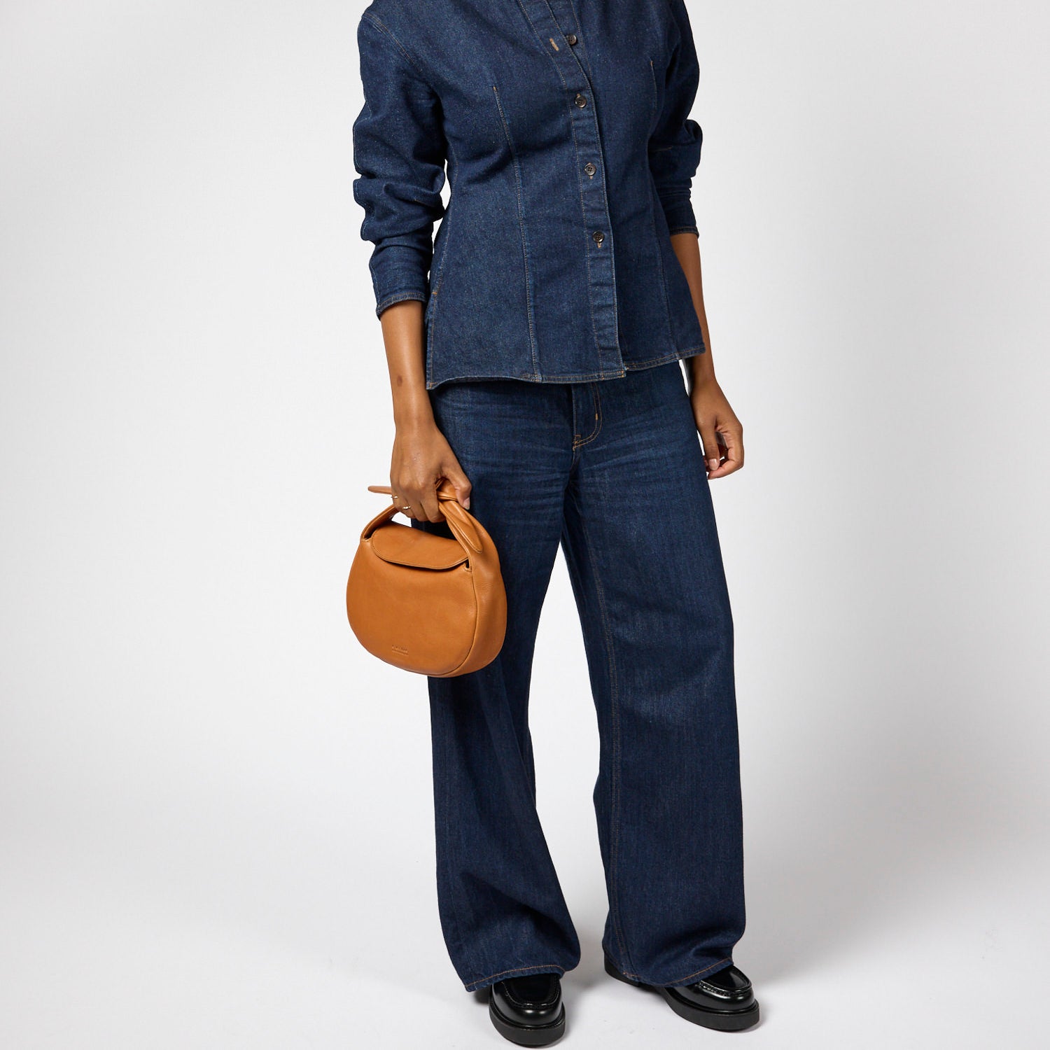 Coco Croissant Tasche - Leder Cognac