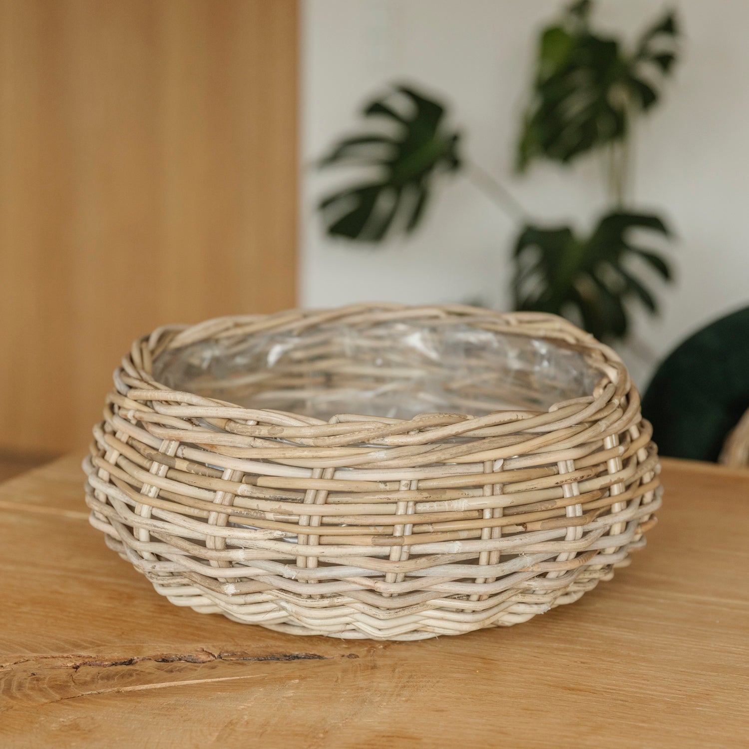 Rattan Pflanzschale Cubu - rund