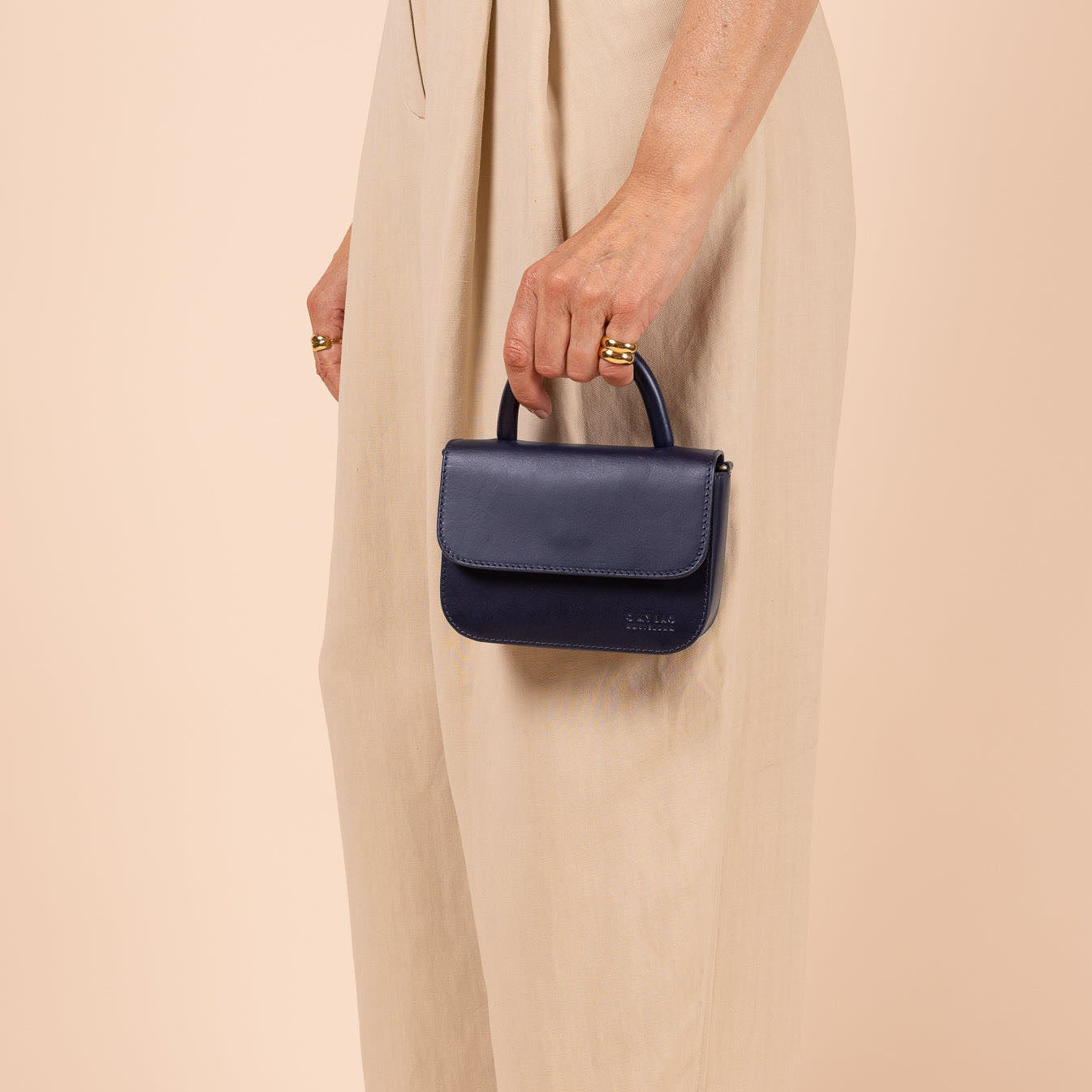 Nano Tasche - Leder Nachtblau
