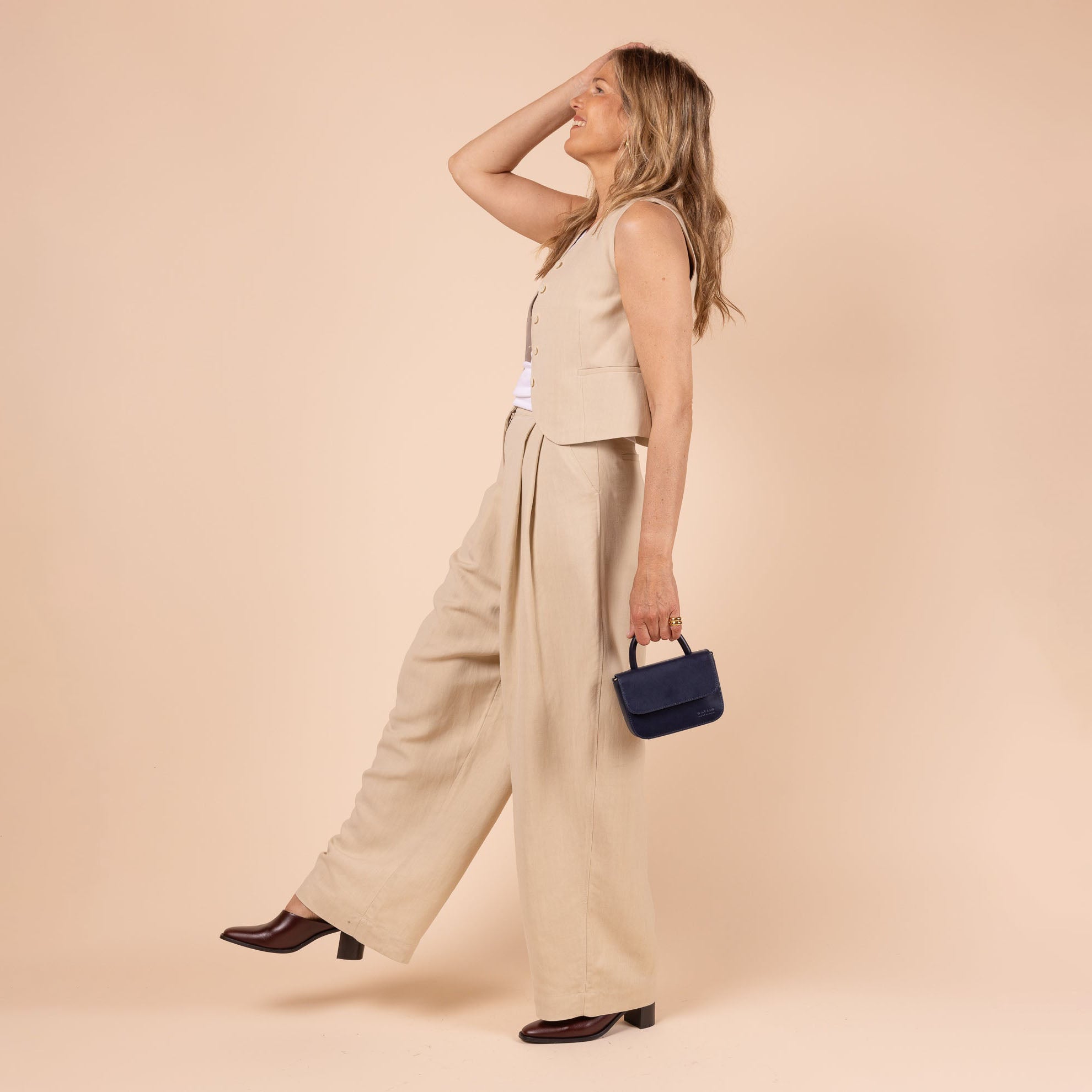 Nano Tasche - Leder Nachtblau