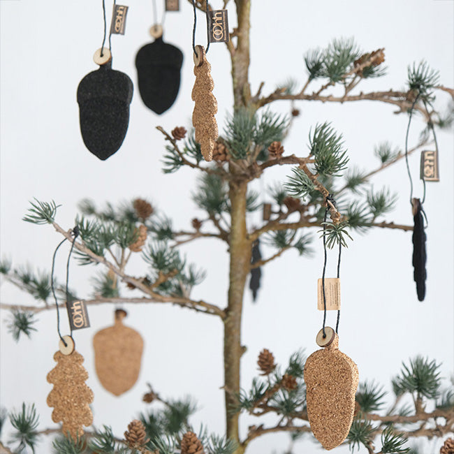 Dekoanhänger Eichel 2er - schwarz