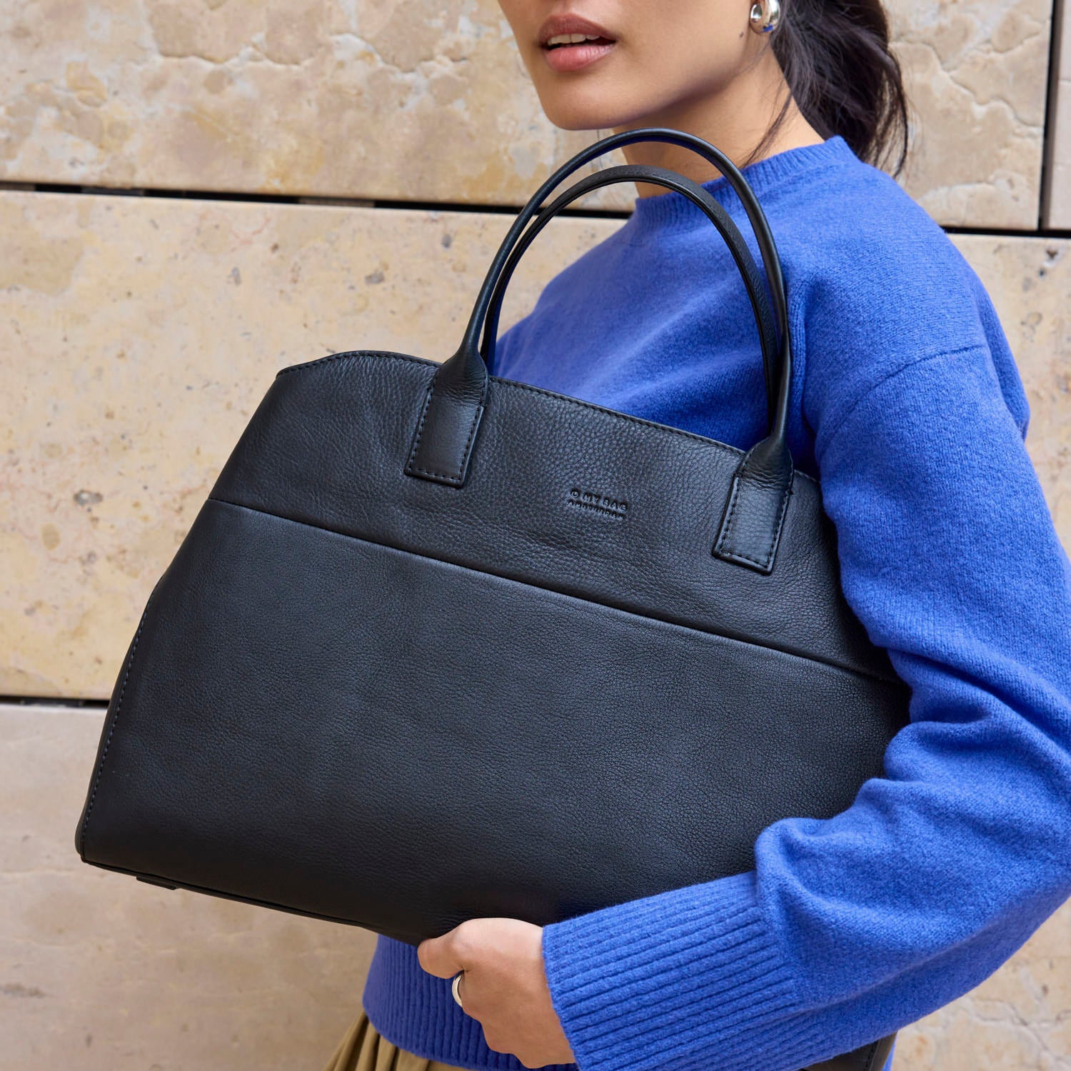 Rita Tasche - Leder Schwarz mit 2 Straps