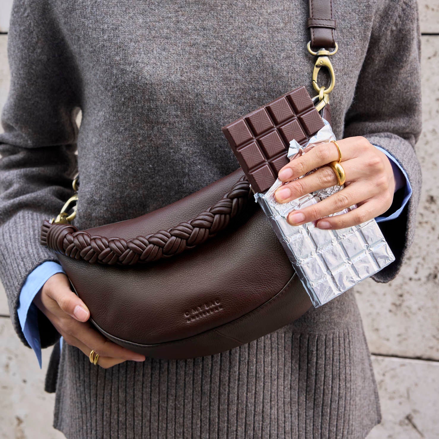 Leo Tasche - Leder Chocolate mit 2 Straps