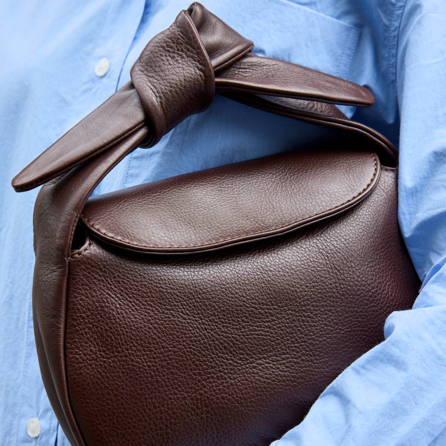 Coco Croissant Tasche - Leder Chocolate
