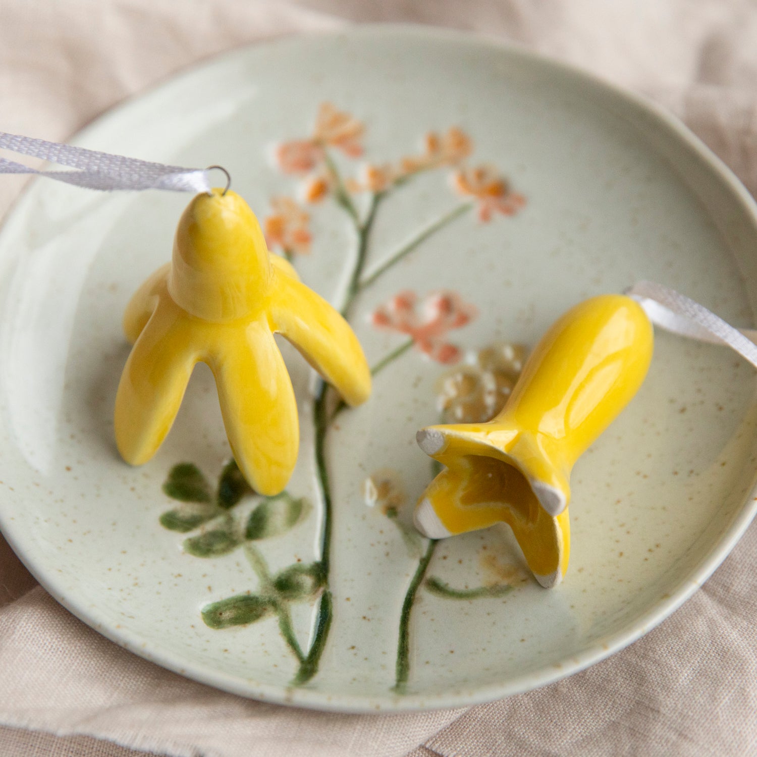 Dekoanhänger Blumen Tina 2er Set - gelb