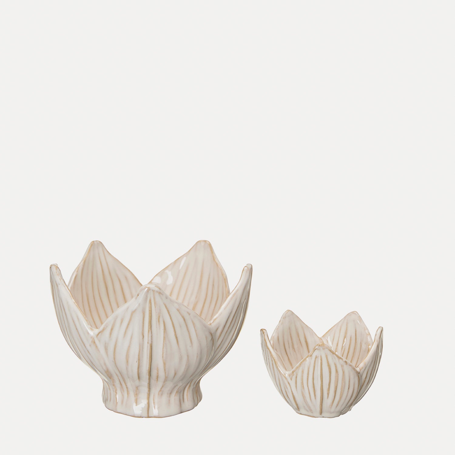 Dekoschale Ingela 2er Set - cremeweiß