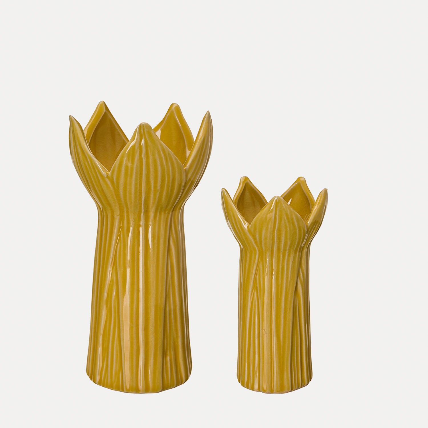 Vase Ingela 2er Set - gelb melange