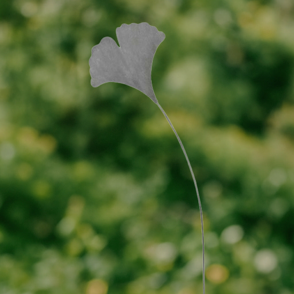 Gartenstecker Gingko - grau