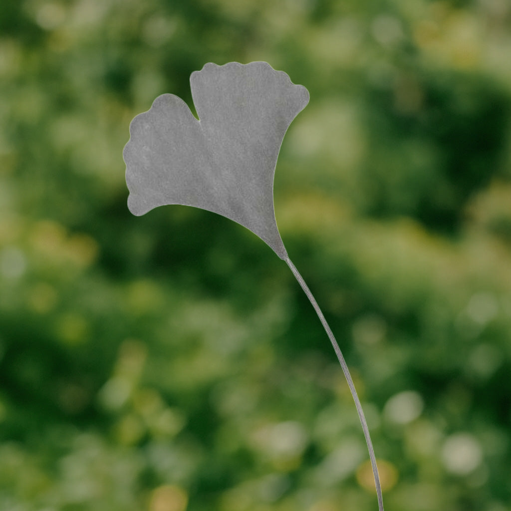 Gartenstecker Gingko - grau