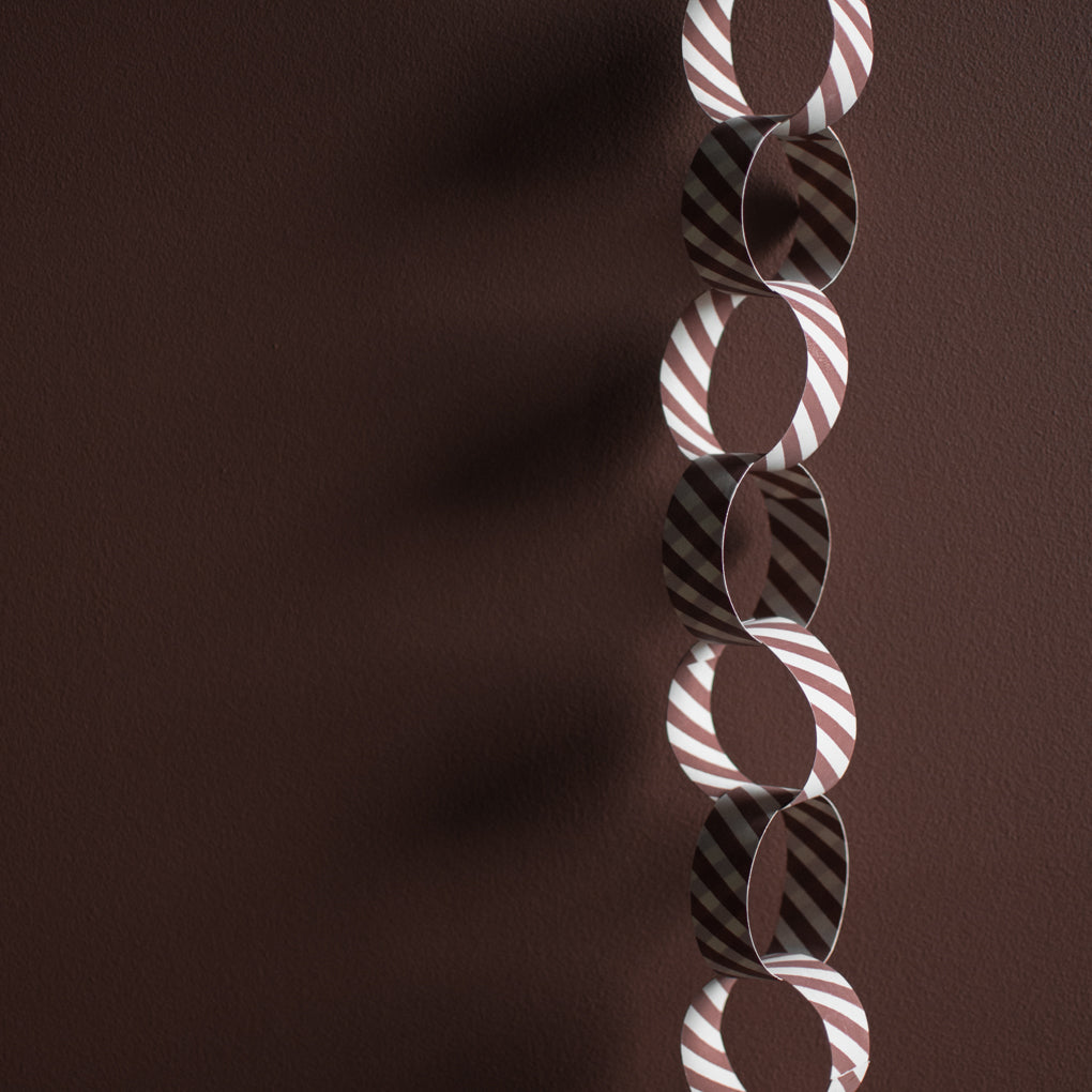 Papiergirlande Stripe - rot weiß