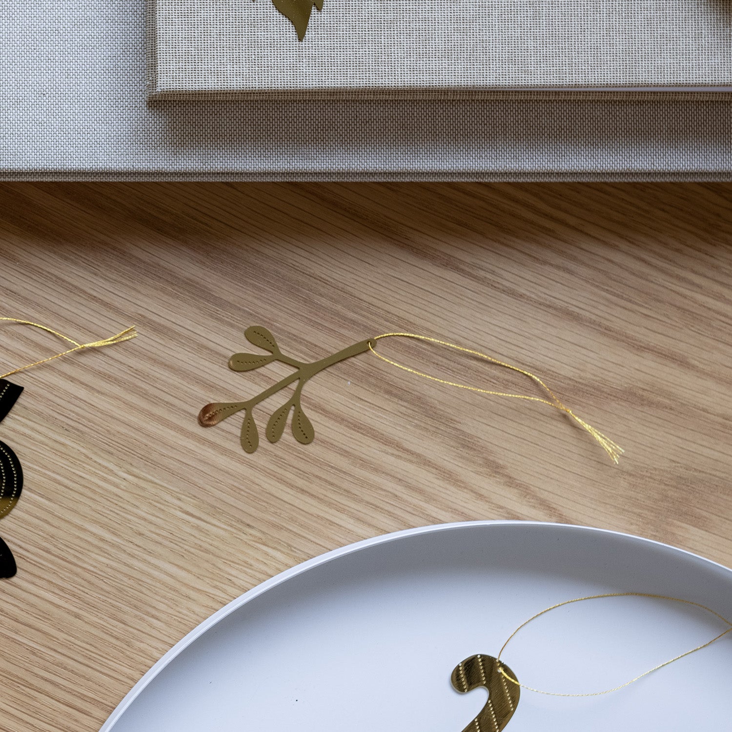 Dekoanhänger Mistletoe 4er Set - gold