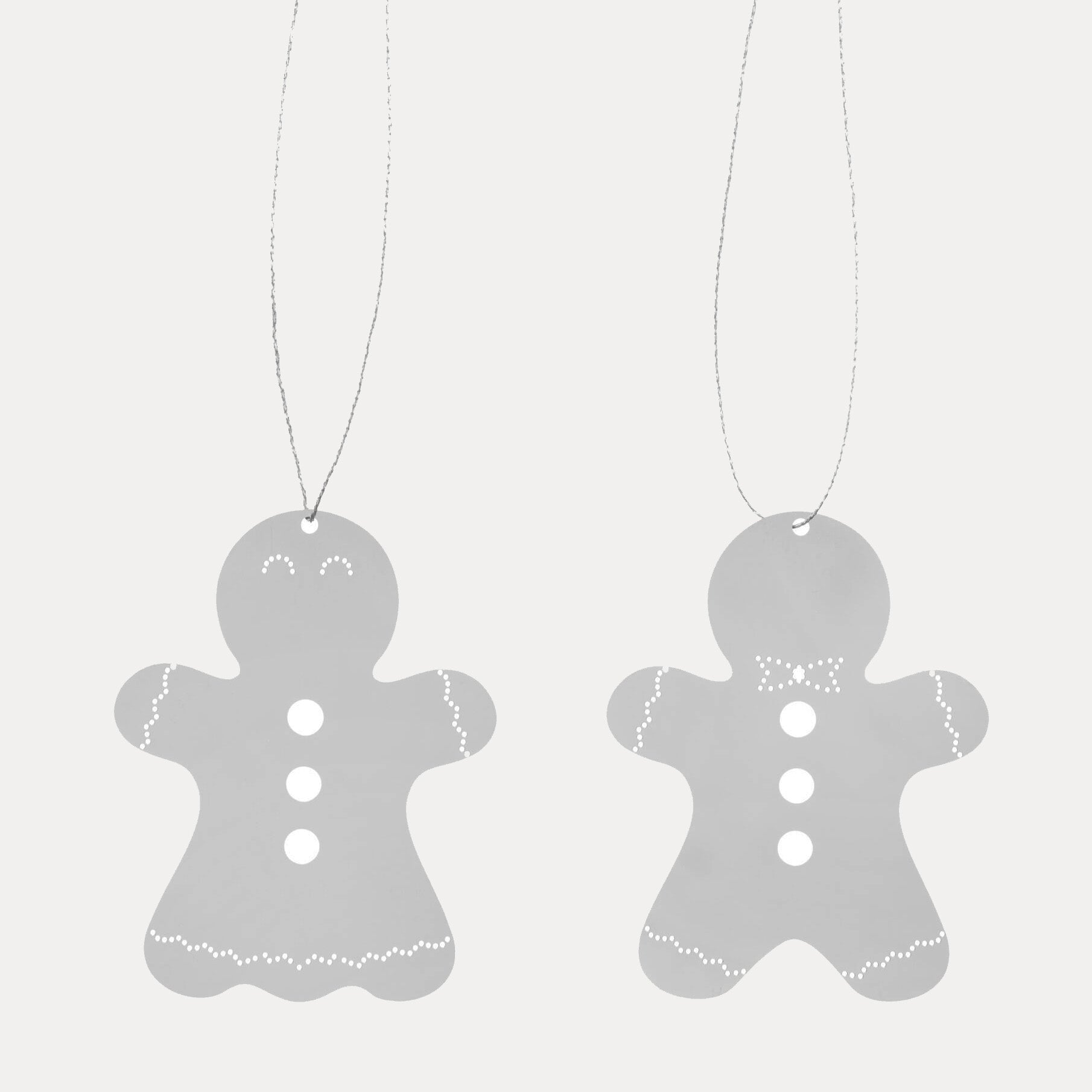Dekoanhänger Ginger Bread 4er Set - silber