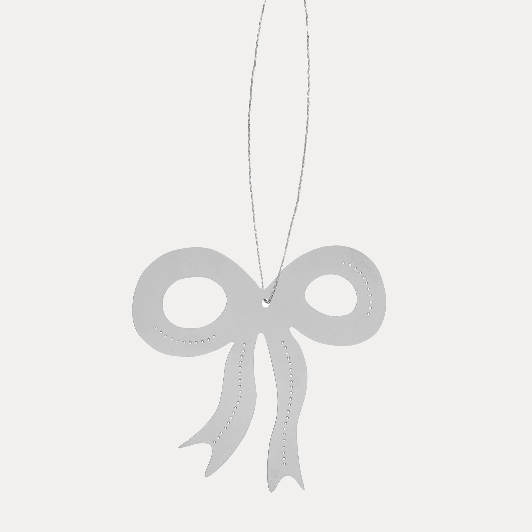Dekoanhänger Ribbon 4er Set - silber