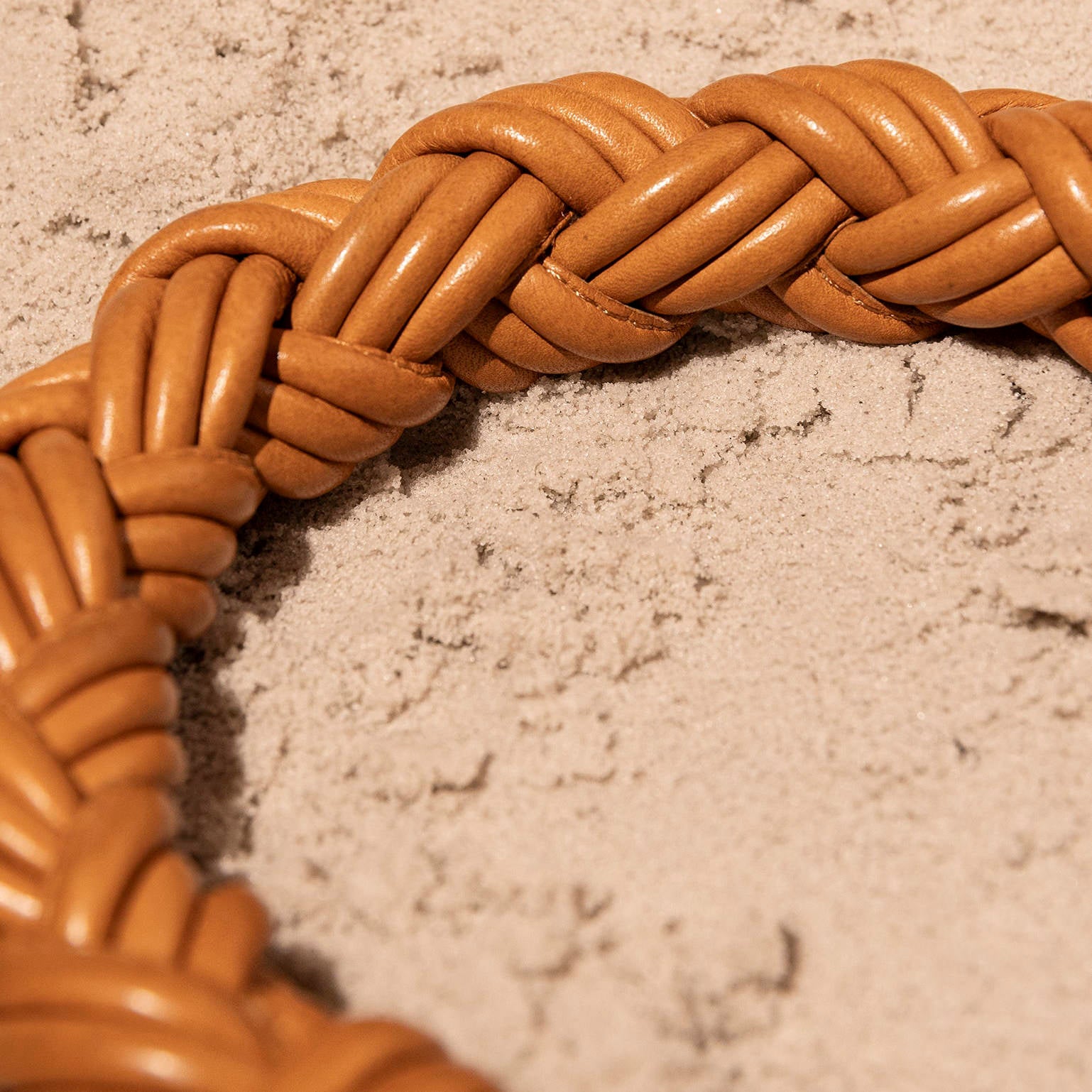 Taschengurt Twisted Leder - Cognac