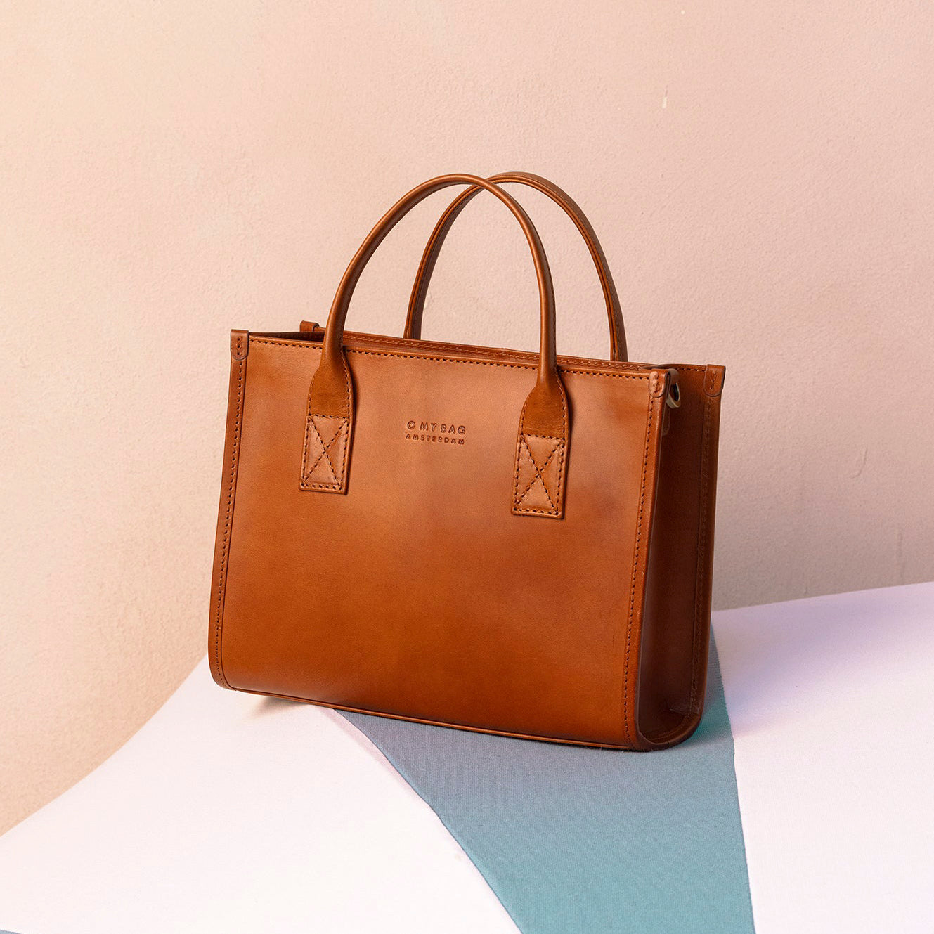 Jackie Midi Tasche - Leder Cognac
