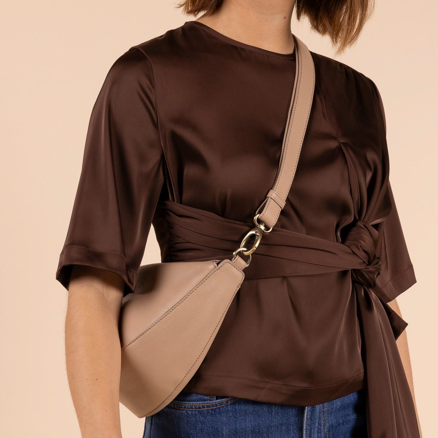Leo Tasche - Leder Sand mit 2 Straps