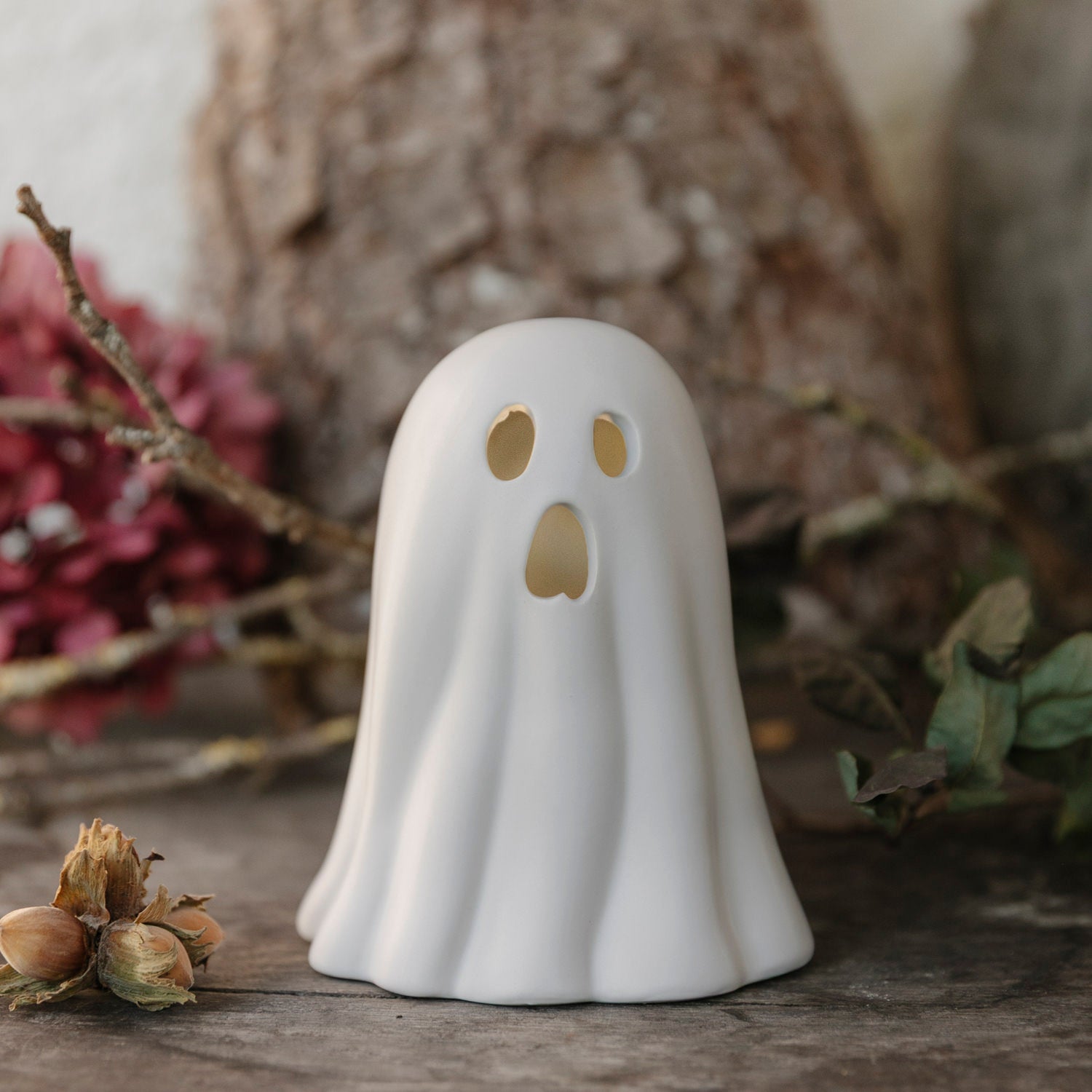 Gespenst Ghostie mit LED - weiß
